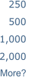 250 500 1,000 2,000 More?